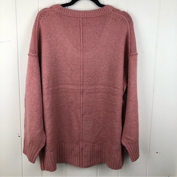 Free People Womens Sweater Brookside Tunic Oversized Pink Alpine Rose Small - Picture 4 of 12